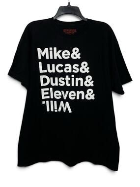 Black Graphic Short-Sleeve Stranger Things name Tee XL